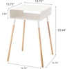 image:imageYAMAZAKI Home Plain Side Table with Open Storage Shelf Rectangular Accent Space Saving Living Room Bedroom Couch End Table  Short 14  Steel  WoodWhite