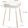 image:imageYAMAZAKI Home Plain Side Table with Open Storage Shelf Rectangular Accent Space Saving Living Room Bedroom Couch End Table  Short 14  Steel  WoodWhite