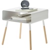 image:imageYAMAZAKI Home Plain Side Table with Open Storage Shelf Rectangular Accent Space Saving Living Room Bedroom Couch End Table  Short 14  Steel  WoodWhite
