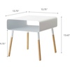 image:imageYAMAZAKI Home Plain Side Table with Open Storage Shelf Rectangular Accent Space Saving Living Room Bedroom Couch End Table  Short 14  Steel  WoodWhite