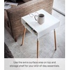 image:imageYAMAZAKI Home Plain Side Table with Open Storage Shelf Rectangular Accent Space Saving Living Room Bedroom Couch End Table  Short 14  Steel  WoodWhite