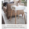 image:imageYAMAZAKI Home Plain Side Table with Open Storage Shelf Rectangular Accent Space Saving Living Room Bedroom Couch End Table  Short 14  Steel  WoodWhite