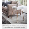 image:imageYAMAZAKI Home Plain Side Table with Open Storage Shelf Rectangular Accent Space Saving Living Room Bedroom Couch End Table  Short 14  Steel  WoodWhite