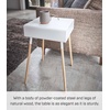 image:imageYAMAZAKI Home Plain Side Table with Open Storage Shelf Rectangular Accent Space Saving Living Room Bedroom Couch End Table  Short 14  Steel  WoodWhite