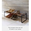 image:imageYAMAZAKI Home Plain Stackable Slim Shoe Rack 7  Steel  Holds Up To 4 Pairs Of Shoes Per ShelfBlack