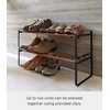 image:imageYAMAZAKI Home Plain Stackable Slim Shoe Rack 7  Steel  Holds Up To 4 Pairs Of Shoes Per ShelfBlack