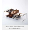 image:imageYAMAZAKI Home Plain Stackable Slim Shoe Rack 7  Steel  Holds Up To 4 Pairs Of Shoes Per ShelfWhite