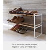 image:imageYAMAZAKI Home Plain Stackable Slim Shoe Rack 7  Steel  Holds Up To 4 Pairs Of Shoes Per ShelfWhite