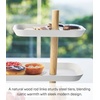 image:imageYAMAZAKI Home Rin 3Tier Accessory Tray  Jewelry Holder amp Storage Organizer Metal With Wooden Accent  SteelAsh