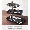 image:imageYAMAZAKI Home Rin 3Tier Accessory Tray  Jewelry Holder amp Storage Organizer Metal With Wooden Accent  SteelWalnut