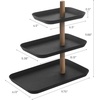image:imageYAMAZAKI Home Rin 3Tier Accessory Tray  Jewelry Holder amp Storage Organizer Metal With Wooden Accent  SteelWalnut