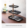 image:imageYAMAZAKI Home Rin 3Tier Accessory Tray  Jewelry Holder amp Storage Organizer Metal With Wooden Accent  SteelWalnut