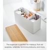 image:imageYAMAZAKI Home Rin Countertop Organizer Bathroom Kitchen Counter Organizer Metal Toiletries Holder  Steel  Wood  Versatile kitchen and bathroom countertop organizer Designed for convenient home organization Suits modern home storageWhite