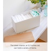 image:imageYAMAZAKI Home Rin Countertop Organizer Bathroom Kitchen Counter Organizer Metal Toiletries Holder  Steel  Wood  Versatile kitchen and bathroom countertop organizer Designed for convenient home organization Suits modern home storageWhite