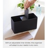 image:imageYAMAZAKI Home Rin Countertop Organizer Bathroom Kitchen Counter Organizer Metal Toiletries Holder  Steel  Wood  Versatile kitchen and bathroom countertop organizer Designed for convenient home organization Suits modern home storageBlack