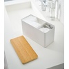 image:imageYAMAZAKI Home Rin Countertop Organizer Bathroom Kitchen Counter Organizer Metal Toiletries Holder  Steel  Wood  Versatile kitchen and bathroom countertop organizer Designed for convenient home organization Suits modern home storageWhite