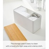 image:imageYAMAZAKI Home Rin Countertop Organizer Bathroom Kitchen Counter Organizer Metal Toiletries Holder  Steel  Wood  Versatile kitchen and bathroom countertop organizer Designed for convenient home organization Suits modern home storageWhite