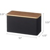 image:imageYAMAZAKI Home Rin Countertop Organizer Bathroom Kitchen Counter Organizer Metal Toiletries Holder  Steel  Wood  Versatile kitchen and bathroom countertop organizer Designed for convenient home organization Suits modern home storageBlack