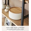 image:imageYAMAZAKI Home Rin Round Storage Case Snacks Toy Or Craft Supplies Holder Sewing Box Organizer Wooden Lid Tray  Tall  Steel  WoodAsh