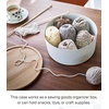 image:imageYAMAZAKI Home Rin Round Storage Case Snacks Toy Or Craft Supplies Holder Sewing Box Organizer Wooden Lid Tray  Tall  Steel  WoodAsh