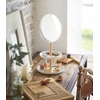 image:imageYAMAZAKI Home Round Standing Mirror with TwoTiered Accessory Trays Bathroom and Bedroom Organizer  Steel  Wood  Mirror Diameter 59 Inches  Features a rotating doublesided mirror with 1x and 3x magnification Sleek steel and wood construction Organize jewelryMirror
