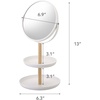 image:imageYAMAZAKI Home Round Standing Mirror with TwoTiered Accessory Trays Bathroom and Bedroom Organizer  Steel  Wood  Mirror Diameter 59 Inches  Features a rotating doublesided mirror with 1x and 3x magnification Sleek steel and wood construction Organize jewelryMirror