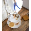 image:imageYAMAZAKI Home Round Standing Mirror with TwoTiered Accessory Trays Bathroom and Bedroom Organizer  Steel  Wood  Mirror Diameter 59 Inches  Features a rotating doublesided mirror with 1x and 3x magnification Sleek steel and wood construction Organize jewelryMirror