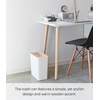 image:imageYAMAZAKI Home Round Trash Can  Small Modern Home Wastebasket for Bathroom Kitchen Office Round Steel  Wood 185 gallons 7 liters Lid No Assembly ReqAsh