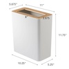 image:imageYAMAZAKI Home Round Trash Can  Small Modern Home Wastebasket for Bathroom Kitchen Office Round Steel  Wood 185 gallons 7 liters Lid No Assembly ReqAsh