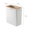 image:imageYAMAZAKI Home Round Trash Can  Small Modern Home Wastebasket for Bathroom Kitchen Office Round Steel  Wood 185 gallons 7 liters Lid No Assembly ReqAsh