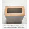 image:imageYAMAZAKI Home Round Trash Can  Small Modern Home Wastebasket for Bathroom Kitchen Office Round Steel  Wood 185 gallons 7 liters Lid No Assembly ReqAsh