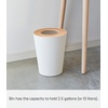 image:imageYAMAZAKI Home Round Trash Can  Small Modern Home Wastebasket for Bathroom Kitchen Office Round Steel  Wood 185 gallons 7 liters Lid No Assembly ReqAsh