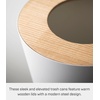 image:imageYAMAZAKI Home Round Trash Can  Small Modern Home Wastebasket for Bathroom Kitchen Office Round Steel  Wood 185 gallons 7 liters Lid No Assembly ReqAsh