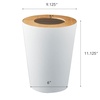 image:imageYAMAZAKI Home Round Trash Can  Small Modern Home Wastebasket for Bathroom Kitchen Office Round Steel  Wood 185 gallons 7 liters Lid No Assembly ReqAsh