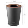 image:imageYAMAZAKI Home Round Trash Can  Small Modern Home Wastebasket for Bathroom Kitchen Office Round Steel  Wood 185 gallons 7 liters Lid No Assembly ReqWalnut