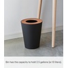 image:imageYAMAZAKI Home Round Trash Can  Small Modern Home Wastebasket for Bathroom Kitchen Office Round Steel  Wood 185 gallons 7 liters Lid No Assembly ReqWalnut