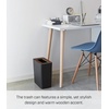 image:imageYAMAZAKI Home Round Trash Can  Small Modern Home Wastebasket for Bathroom Kitchen Office Round Steel  Wood 185 gallons 7 liters Lid No Assembly ReqWalnut