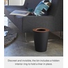 image:imageYAMAZAKI Home Round Trash Can  Small Modern Home Wastebasket for Bathroom Kitchen Office Round Steel  Wood 185 gallons 7 liters Lid No Assembly ReqWalnut