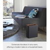 image:imageYAMAZAKI Home Round Trash Can  Small Modern Home Wastebasket for Bathroom Kitchen Office Round Steel  Wood 185 gallons 7 liters Lid No Assembly ReqWalnut