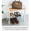 image:imageYAMAZAKI Home Shoe Organizer Bench with Wood Top Entryway Shoe Rack Black  Shoe organizer rack with a beautiful wooden bench top A smart fit for modern homes Helps keep everyday spaces organizedWhite