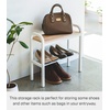 image:imageYAMAZAKI Home Shoe Organizer Bench with Wood Top Entryway Shoe Rack Black  Shoe organizer rack with a beautiful wooden bench top A smart fit for modern homes Helps keep everyday spaces organizedWhite