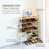 image:imageYAMAZAKI Home SixTier Shoe Organizer  Tall Slim Shoe Rack for Entryway or Closet Narrow Metal Shoe Storage with Wooden Top Modern SpaceSaving Design Steel Black Easy AssemblyWhite
