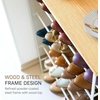 image:imageYAMAZAKI Home SixTier Shoe Organizer  Tall Slim Shoe Rack for Entryway or Closet Narrow Metal Shoe Storage with Wooden Top Modern SpaceSaving Design Steel Black Easy AssemblyWhite