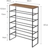 image:imageYAMAZAKI Home SixTier Shoe Organizer  Tall Slim Shoe Rack for Entryway or Closet Narrow Metal Shoe Storage with Wooden Top Modern SpaceSaving Design Steel Black Easy AssemblyBlack