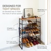 image:imageYAMAZAKI Home SixTier Shoe Organizer  Tall Slim Shoe Rack for Entryway or Closet Narrow Metal Shoe Storage with Wooden Top Modern SpaceSaving Design Steel Black Easy AssemblyBlack
