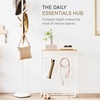 image:imageYAMAZAKI Home Slim Console Table  Narrow Entryway Table 24 Inch with Hooks UltraShallow Skinny Table for Small Spaces Modern White Narrow Console Table Steel  Wood Easy Assembly  Ultrashallow skinny console table for small spaces 24inch Adds practical everyday storage Keeps essentials organizedWhite