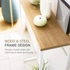 image:imageYAMAZAKI Home Slim Console Table  Narrow Entryway Table 24 Inch with Hooks UltraShallow Skinny Table for Small Spaces Modern White Narrow Console Table Steel  Wood Easy Assembly  Ultrashallow skinny console table for small spaces 24inch Adds practical everyday storage Keeps essentials organizedWhite