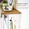 image:imageYAMAZAKI Home Slim Console Table  Narrow Entryway Table 24 Inch with Hooks UltraShallow Skinny Table for Small Spaces Modern White Narrow Console Table Steel  Wood Easy Assembly  Ultrashallow skinny console table for small spaces 24inch Adds practical everyday storage Keeps essentials organizedWhite