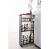 image:imageYAMAZAKI Home Slim Rolling Storage Cart  Narrow Kitchen Storage Cabinet with Handle Slim Storage Cart with Wheels Easy Assembly 32  Steel Black