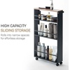 image:imageYAMAZAKI Home Slim Rolling Storage Cart  Narrow Kitchen Storage Cabinet with Handle Slim Storage Cart with Wheels Easy Assembly 32  Steel Black